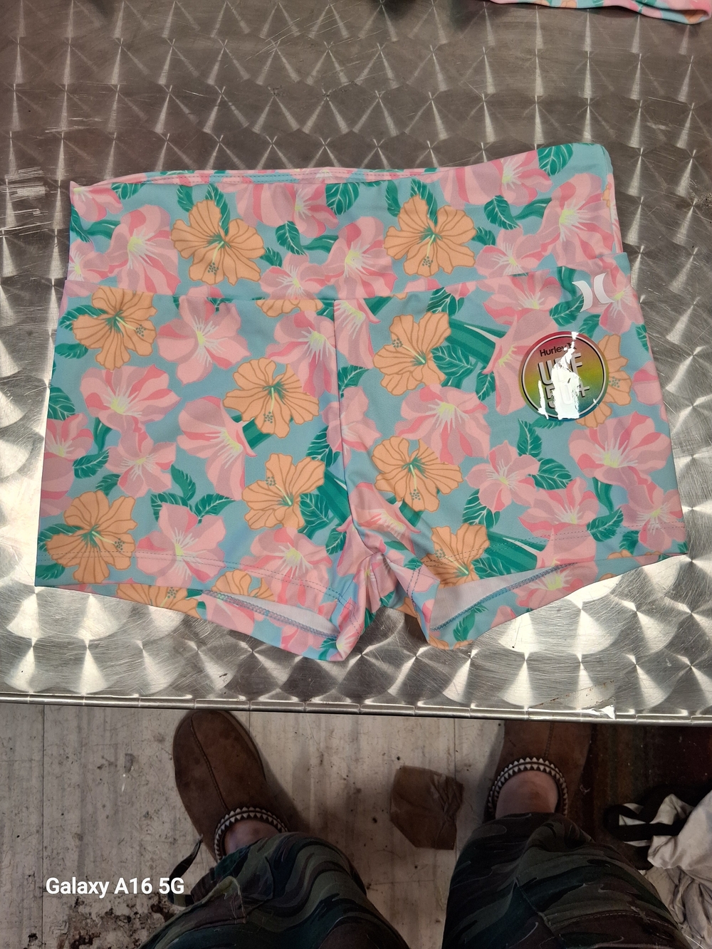 Hurley Teal Pink Floral Women's Bike Shorts